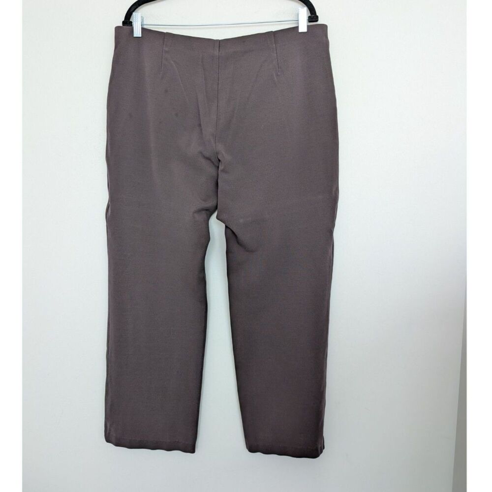Eileen Fisher Brown Ponte Knit Pull On Classic Ankle Length Pants Sz L *read*